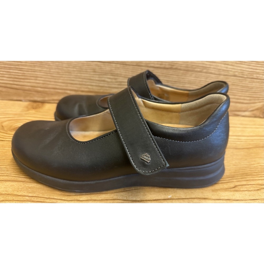 Finn Mellow Comfort Women's Mary Jane Shoes Size US 5 Black Nubuck Leather - Picture 2 of 7